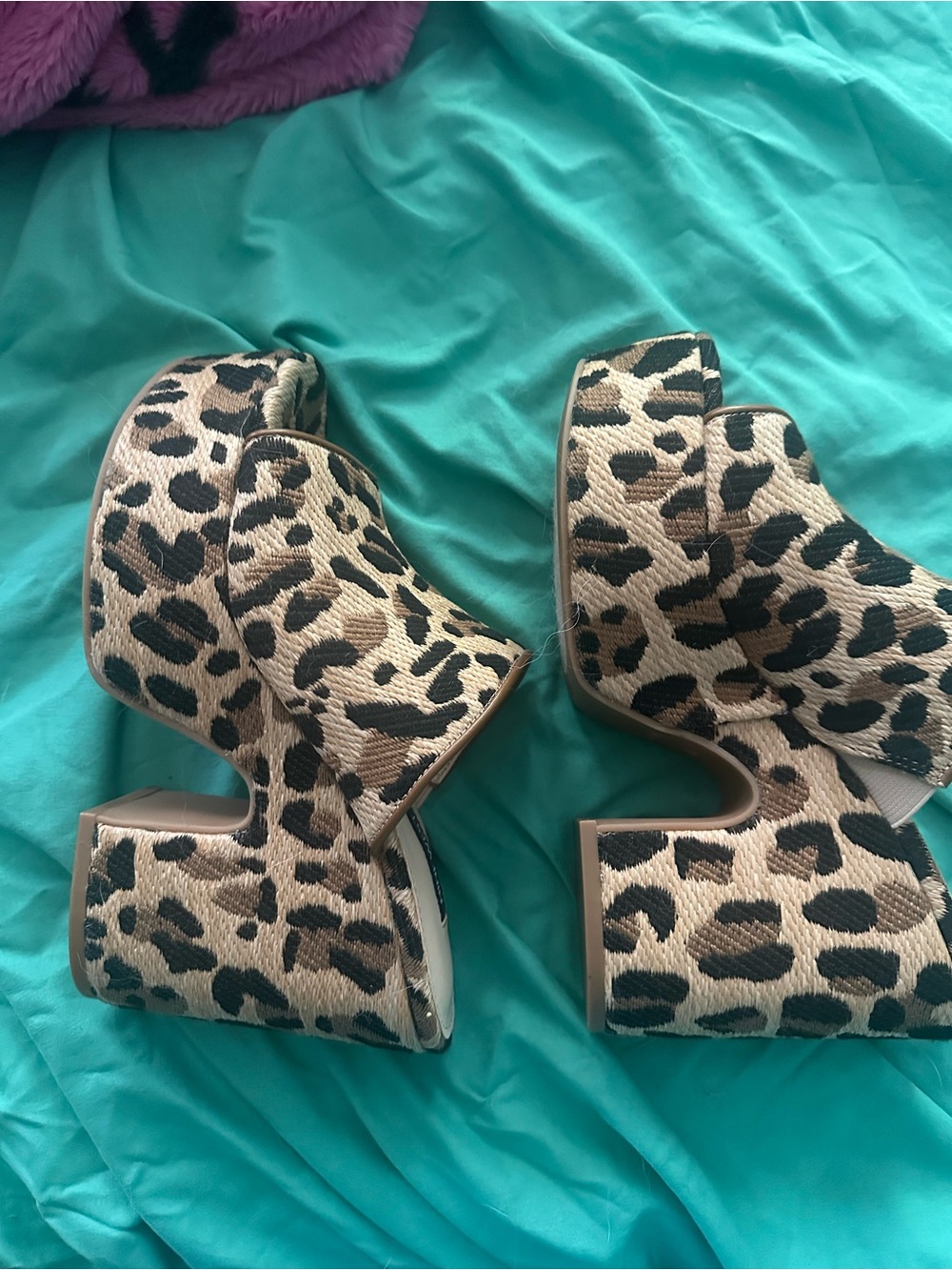 Nine West Leopard Platform sandals  in Tan and Black